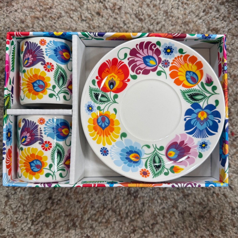 Folkstar Basia Espresso Cup Set 90ml Multicolor Polish Folk Art Lowicz 21663